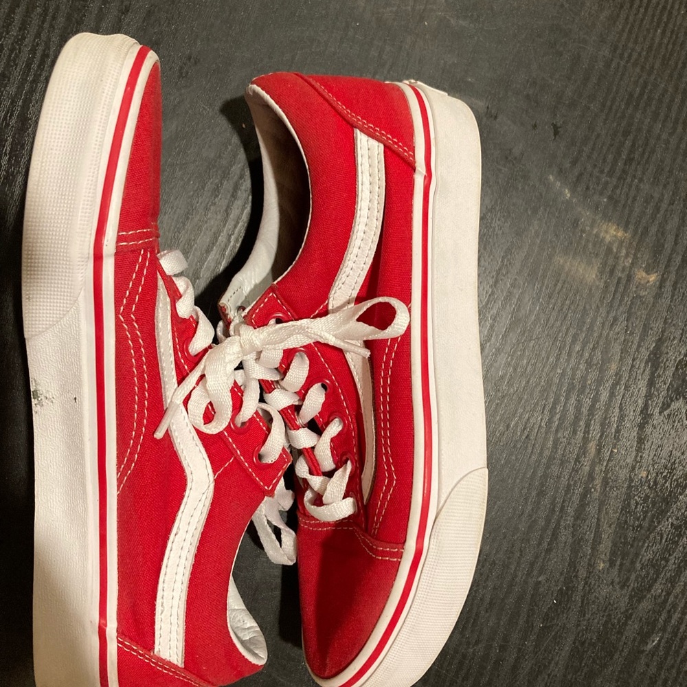 Red Vans Low Top Old Skool